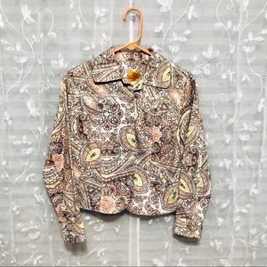 Ruby Rd Pastel Printed Crop Jacket